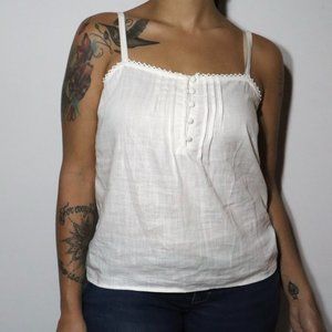 Now Gen Sonoma White Tank Top Side Zipper Women's Size XS